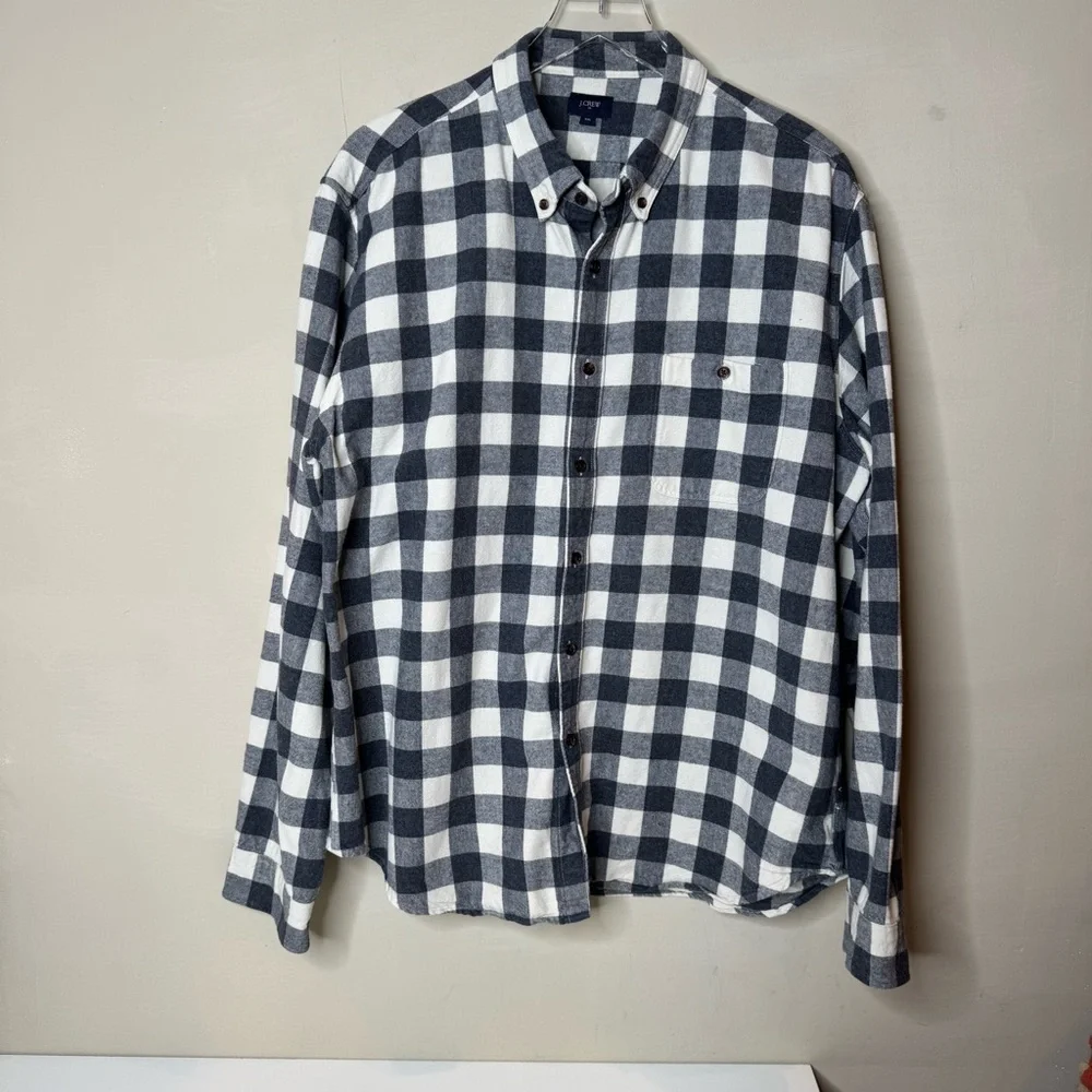 J.Crew Long Sleeve Men's Button Down Shirt With Sleeve Patches XXL